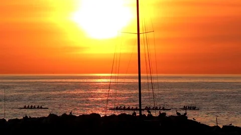 Canoe and Seabird Spectators Video stock 83470669