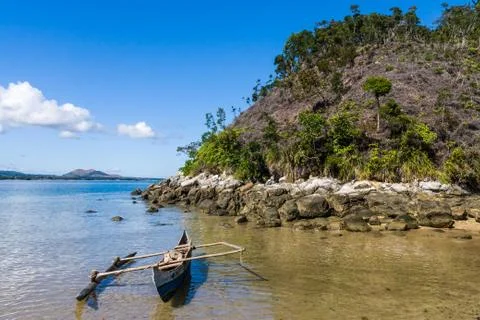 Canoe on the beach Stock Photos