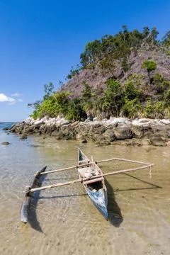 Canoe on the beach Stock Photos
