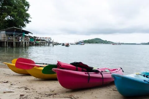 Canoe on the beach Stock Photos