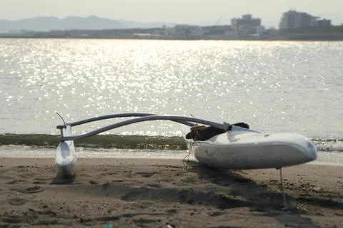 Canoe at Beach Stock Photos