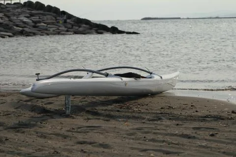 Canoe at Beach Stock Photos
