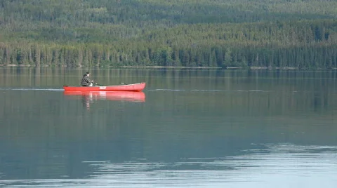 Canoe catch fish P HD 0168 Stock Footage 829767