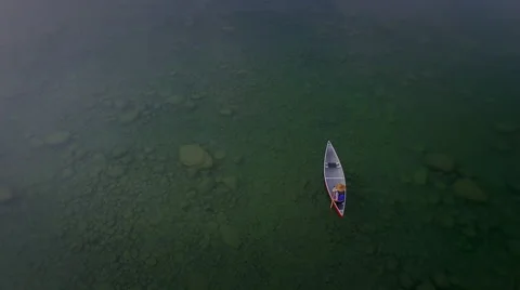Canoe in clean water Stock Footage 63422253
