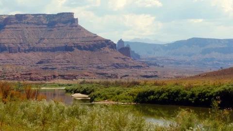 Canoe in Colorado River Stock Footage 93550951