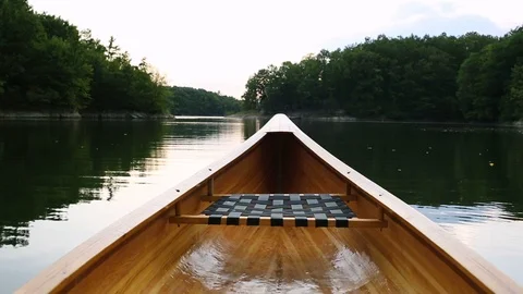 Canoe deck floating on the water Stock Footage 116086879
