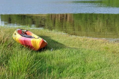 Canoe in the grass Stock Photos