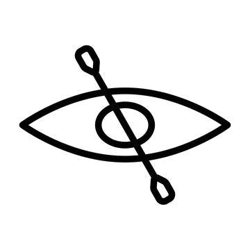 Canoe icon linear logo mark in black and white 库存插图