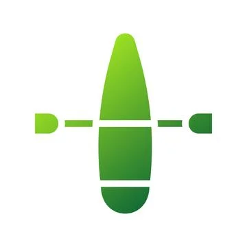 Canoe icon solid gradient green sport symbol illustration. Illustrazione stock