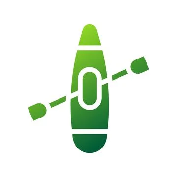 Canoe icon solid gradient green sport symbol illustration. 스톡 일러스트