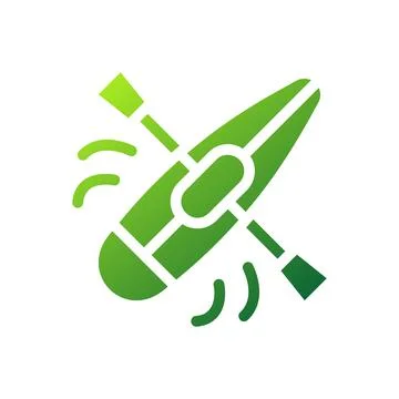 Canoe icon solid gradient green sport symbol illustration. 스톡 일러스트