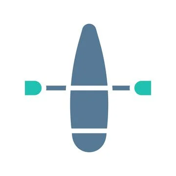 Canoe icon solid green light grey sport symbol illustration. Illustrazione stock