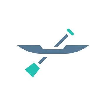 Canoe icon solid green light grey sport symbol illustration. 스톡 일러스트
