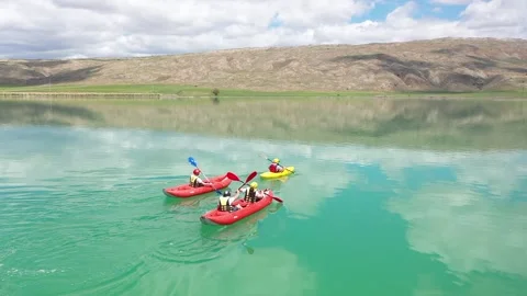 Canoe on the lake 3 Stock Footage 294130535