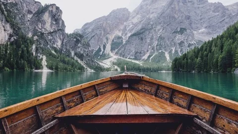 Canoe in Lake Stock Footage 73671888