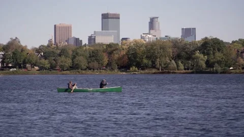 Canoe On Lake of the Isles Stock Footage 165069864
