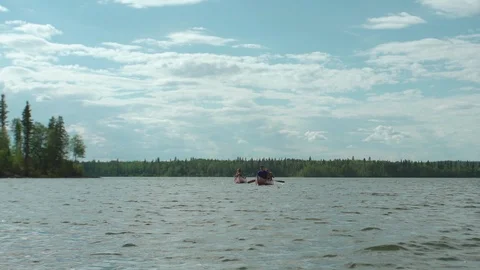 Canoe on a lake in summer 스톡 동영상 88298437