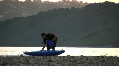 Canoe man Stock Footage 499653