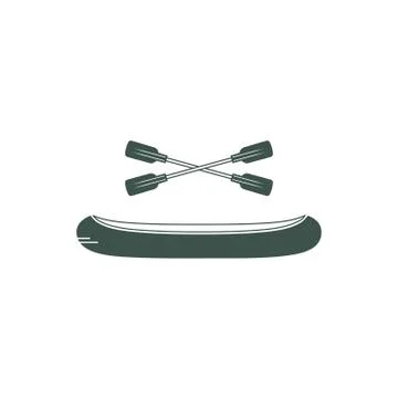 Canoe with paddle vector illustration isolated on the white background. Stock Illustration