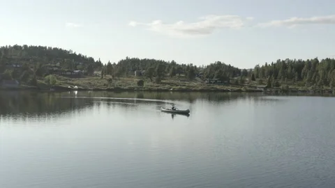 Canoe paddling on a lake Stock Footage 169091533