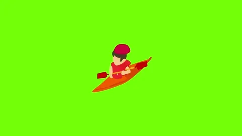 Canoe player icon animation | Stock Video | Pond5