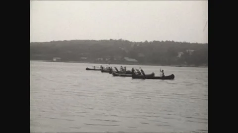 Canoe Race Start Video stock 56162361
