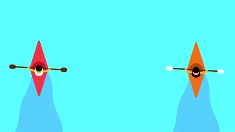 Canoe Reflection Duo Stock Footage 335815893