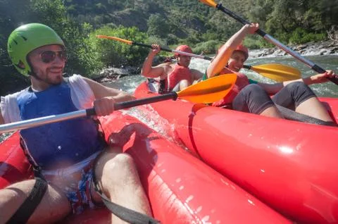 Canoe River Collision Stock Photos