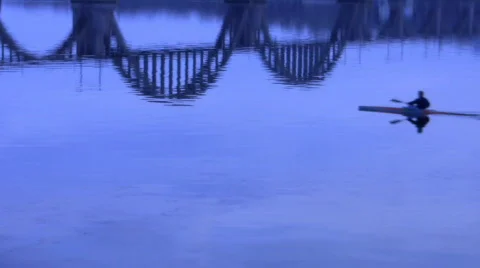 Canoe on River Stock Footage 353927