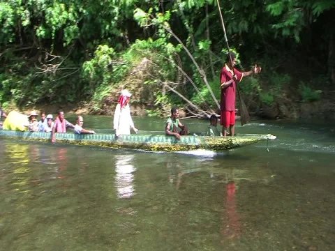 Canoe up river Stock Footage 3577354