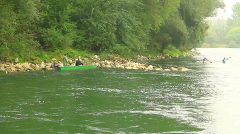 Canoe in river Video stock 32163185