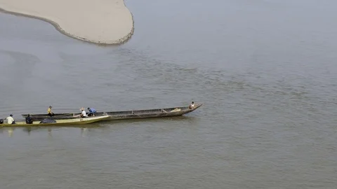 Canoe in a river Stock Footage 129846577