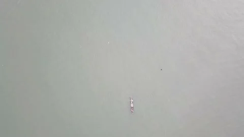 Canoe in the River Stock Footage 162043876