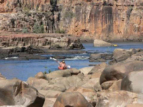 Canoe on river Stock Photos