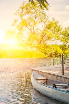 Canoe by the river 写真素材