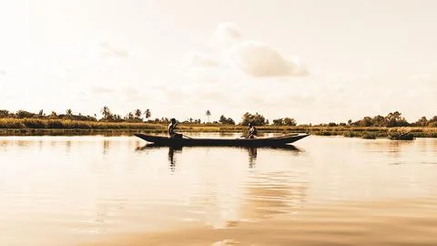Canoe on river  Stock Photos