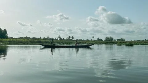Canoe on river Stock Photos