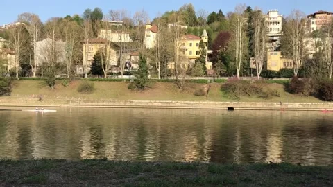 Canoe On The River PO Stock Footage 182142801