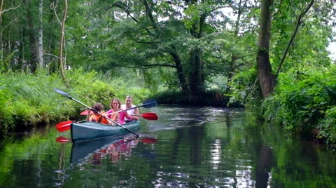 Canoe in the Spreewald  -Motion view Stock Footage 65779338