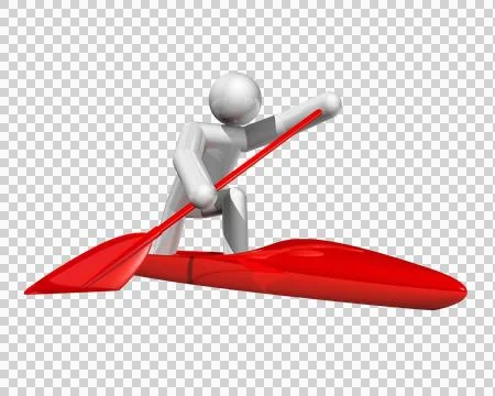 Canoe Sprint 3D symbol Stock Illustration