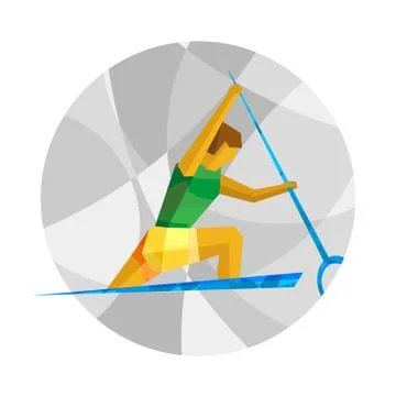 Canoe Sprint with abstract patterns 스톡 일러스트