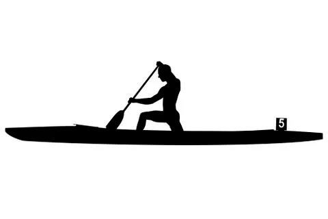 Canoe sprint bitmap image Stock Illustration