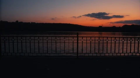 Canoe at sunset. Stock Footage 97182324