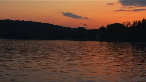 Canoe at sunset. Stock Footage 97182340