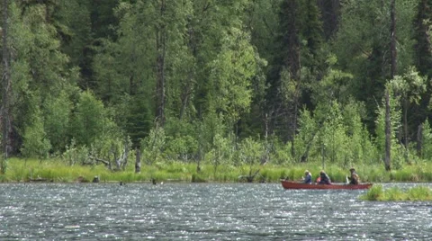Canoe on Tern Lake Stock Footage 8531723