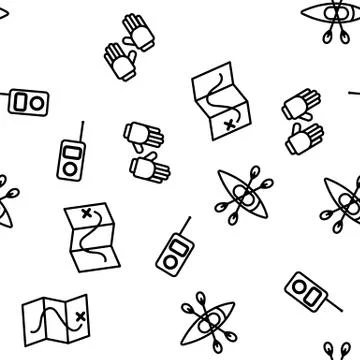 Canoeing, Active Rest Vector Seamless Pattern Stock Illustration
