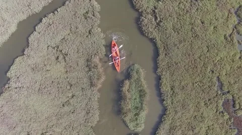 Canoeing Aerial View Video stock 56281285