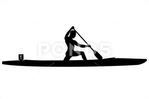 Canoeing athletes sports Stock Illustration