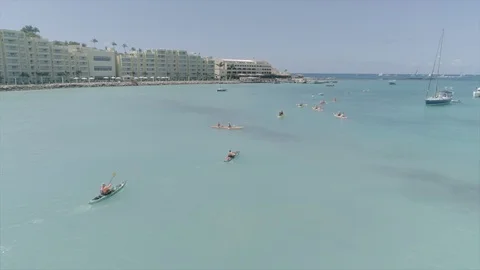 Canoeing in the caribbean 스톡 동영상 128505474