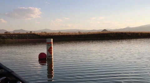 Canoeing By A Closed Area Stock Footage 41454952
